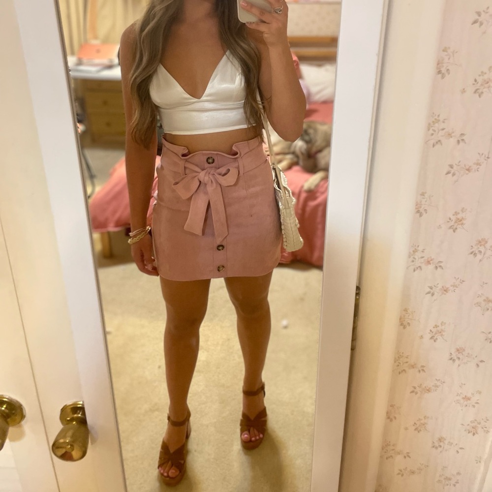 Pink mini skirt